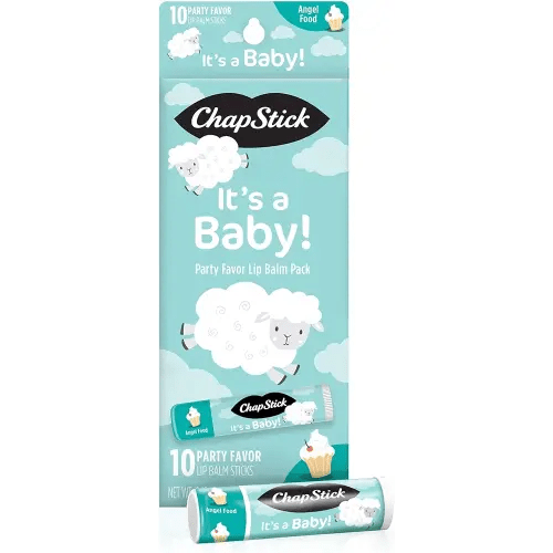 Chapstick Party Favor Lip Balm Gift Pack It's a Baby 10 sticks 0.15 oz each, Cream White