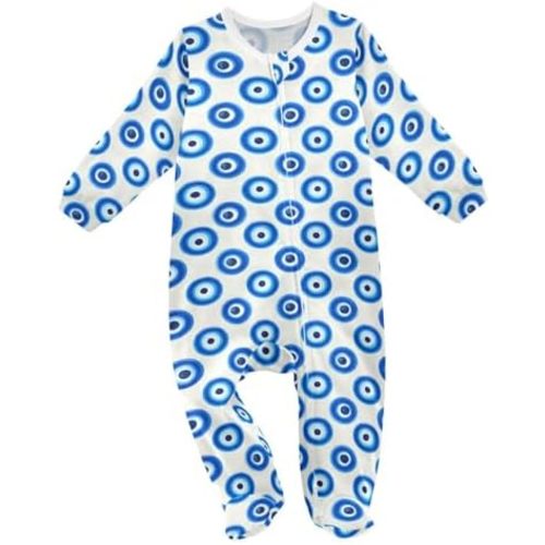 Baby One-Piece Footies Light Bulbs Pattern Cotton Rompers Pajamas Sleeper Footed Pjs for Boys Girls 0-24 Months