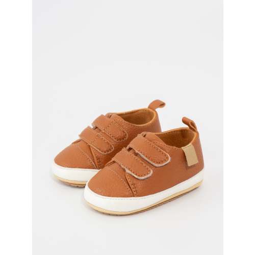 Double Strap Baby Shoe Brown