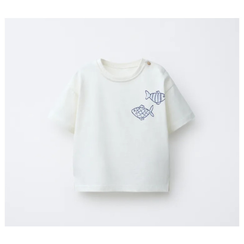 FISH PRINT T-SHIRT - White | ZARA United States