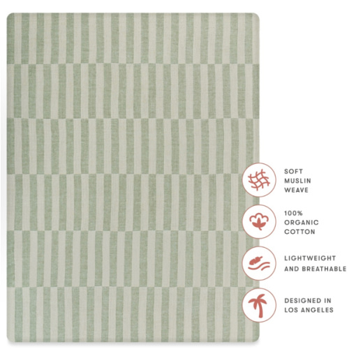 Babyletto All-Stages Midi Crib Sheet in GOTS Certified Organic Muslin Cotton