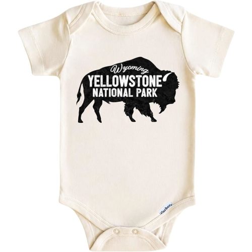 Yellowstone Baby Onesie Boys Girls - Wyoming National Park Bison Infant Bodysuit Wildlife Gifts