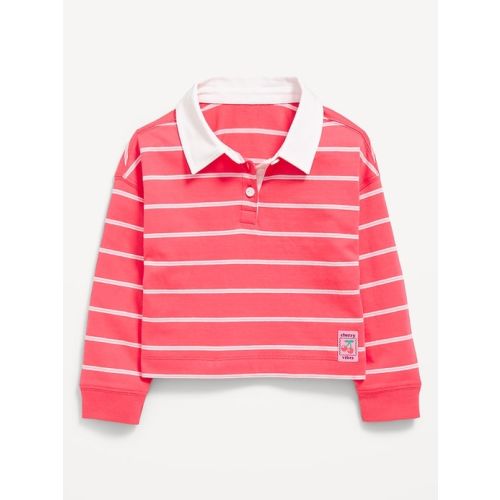 Long-Sleeve Cropped Polo Shirt for Toddler Girls