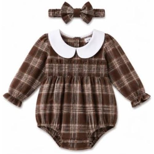Renotemy Baby Girl Clothes Fall Winter Outfits Smocked Romper