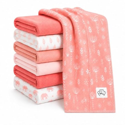 Baby Burp Cloths for Boys and Girls - 7 Pack Large 100% Cotton - Double Layered Extra Absorbent Burp Rags, (Pink, 7 Pack)