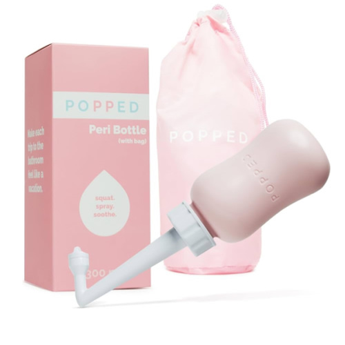 Popped Peri Bottle for Postpartum Care | Portable Bidet | Spray Bottle for Pain Relief, Tears, and Hemorrhoids After Birth | Postpartum Essential (Pink, 10 oz)