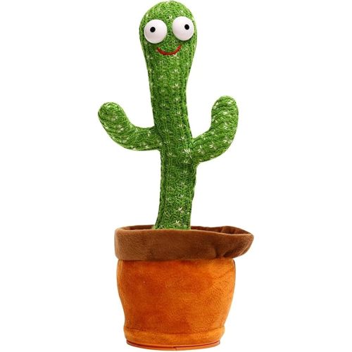 Luminous Cactus Plush Toy,Sing Cactus Mimicking Toy,Funny Dancing Cactus Plush Toy,Cute Talking and Dancing Cactus Plush Toy Electronic Shake (USB)