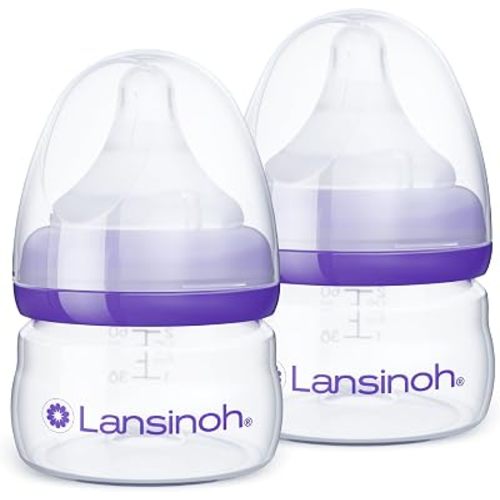 Lansinoh Anti-Colic Baby Bottles, 2 Ounces, 2 Count