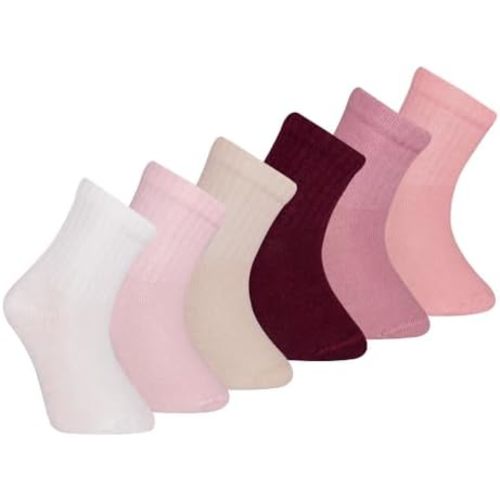 Bella Seamless-Toe Turkish Cotton Ribbed Crew Socks - Stylish and Cozy 6-Pack Baby & Toddler Socks
