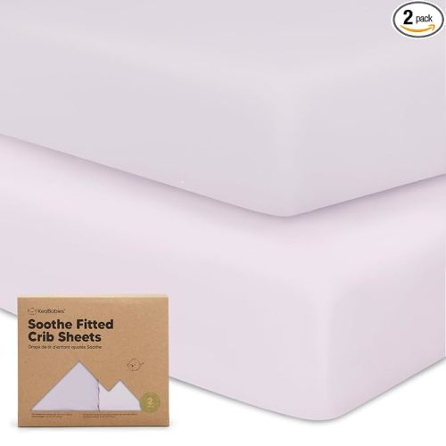 KeaBabies 2-Pack Organic Crib Sheets for Boys, Girls - 52x28 Fitted Crib Mattress Sheet Neutral, Breathable Jersey Cotton Cover for Baby Bed, Toddler Mattress, Soft & Cute Prints (Thistle)