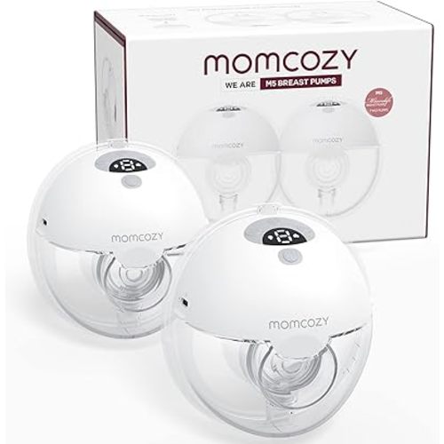 Momcozy M5 Wearable Breast Pump, 2-Pack Gray