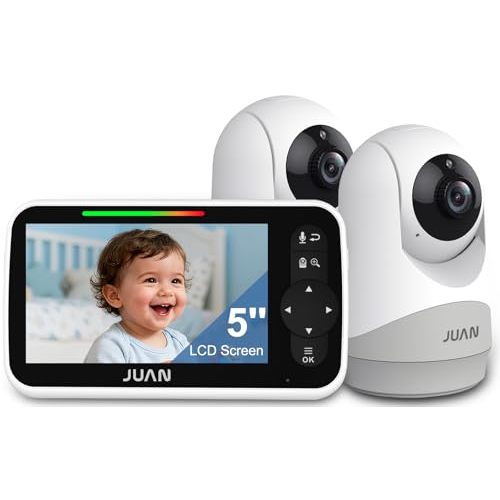 JUAN Baby Monitor with Camera and Audio, No WiFi 100% Private | 3500mAh Long Battery, 1000ft Range Connection, Remote Pan-Tilt-Zoom, Crystal Night Vision, 2-Way Talk for Newborn Infant