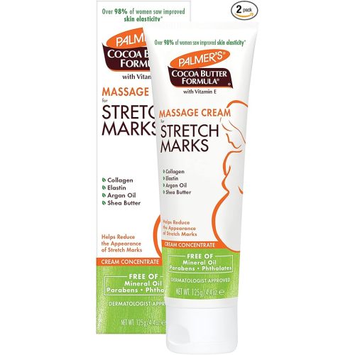 Palmer's Cocoa Butter Formula Massage Cream for Stretch Marks and Pregnancy Skin Care, 4.4 Ounces (Pack of 2)