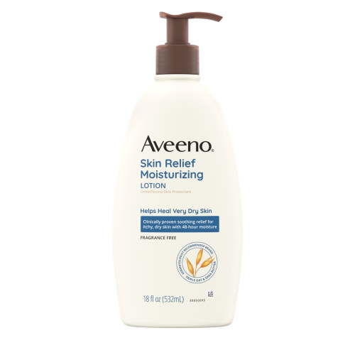 Aveeno Skin Relief Moisturizing Body and Hand Lotion for Dry Skin, Fragrance-Free, 18 oz HSA/FSA Eligible