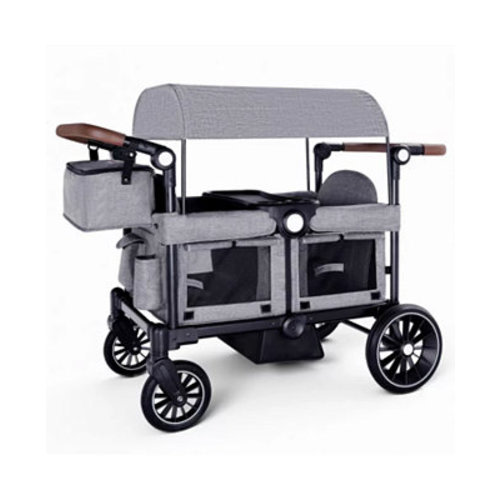 Baby Wagon Stroller for Two with Adjustable Handle, All-Terrain Wheels, Tray and Storage.