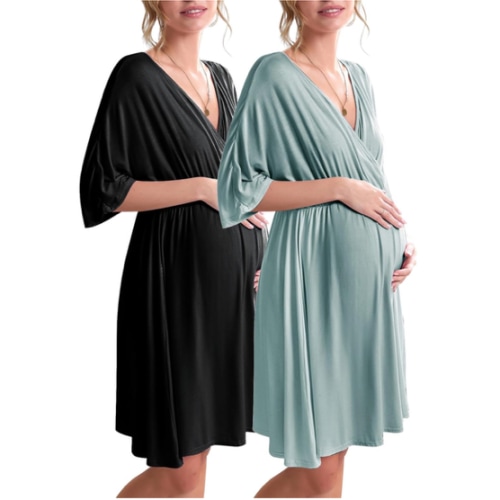 Ekouaer 2 Pack Maternity Nursing Nightgown