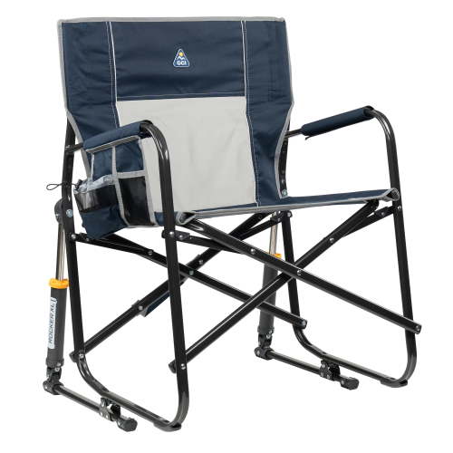 GCI Outdoor Freestyle Rocker XL Oversized Foldable Rocking Camp Chair, Indigo