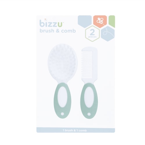 Bizzu Baby Soft Bristle Brush and Comb Set for Newborns and Toddlers