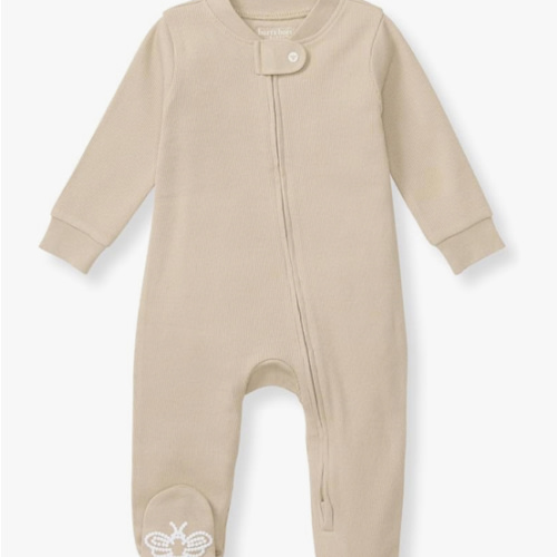 Burt's Bees Baby Boys Sleep and Play PJs, 100% Organic Cotton One-Piece Zip Front Romper Jumpsuit Pajamas