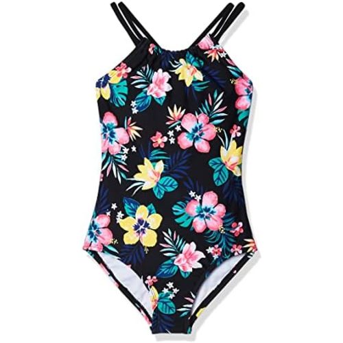 Kanu Surf Girls' Jasmine Beach Sport Halter One Piece Swimsuit