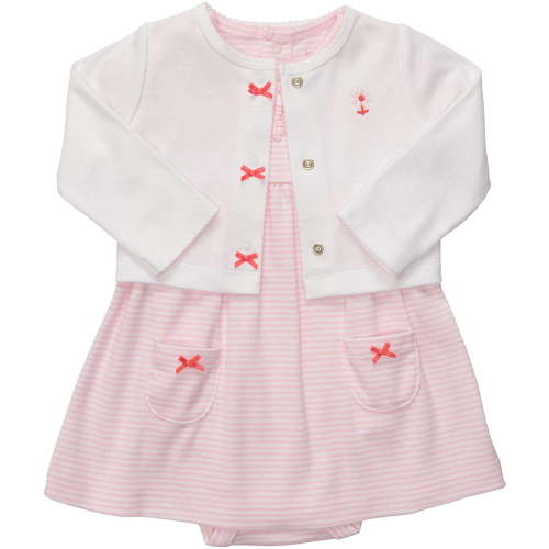 Carter's Baby Girls' 2 Pc Dress Set - Pink Stripe - 3 Months