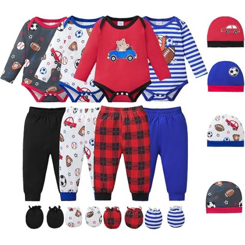 Newborn Baby Boy Girl Clothes Unisex Preemie Infant Must Have Pants Set Outfits 0-18 Months 20 Pcs Essentials Gift