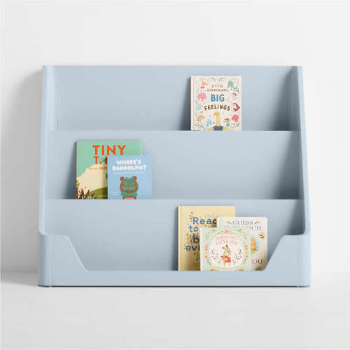 Scout Mist Blue Wood Kids Low Bookcase