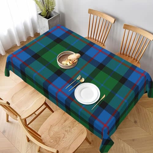 SolaraPulse Rectangle Tablecloth, Flower of Scotland National Tartan Stain-Resistant, Wrinkle-Free, Washable Cover for Dining, Parties, and Wedding 60x90in