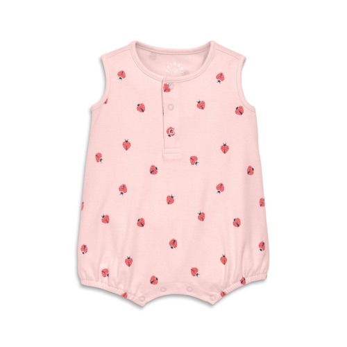 Baby Organic Henley Tank Shortie In Baby Bugs