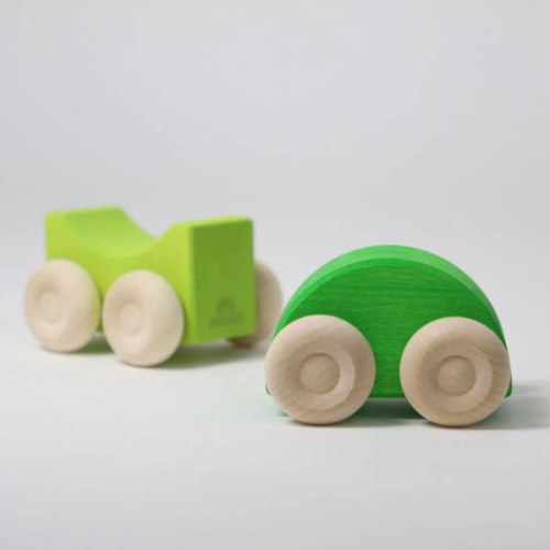 Green Wooden Stacking Cars