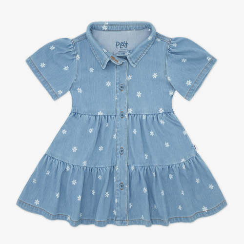 Little Sleepies ™ | Daisy Denim Button Down Dress