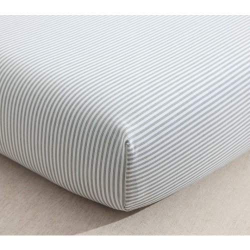 Oxford Stripe Organic Cotton Crib Fitted Sheet