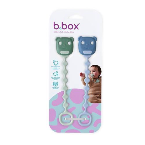 B.Box Pacifier/Soother Clip Sage + Ocean 2 Pack