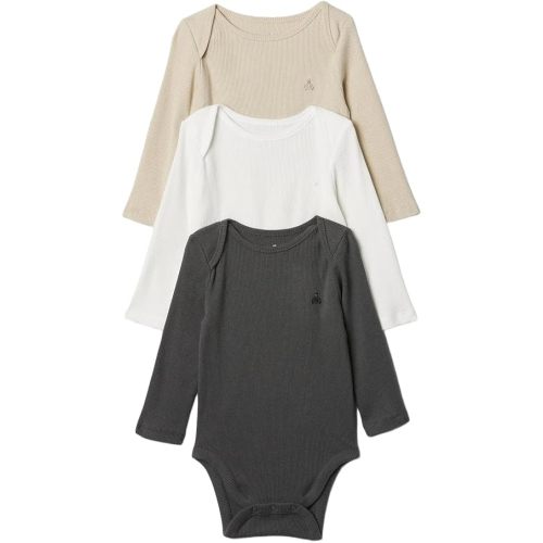 GAP Unisex Baby 3-pack Rib Long Sleeve Bodysuit