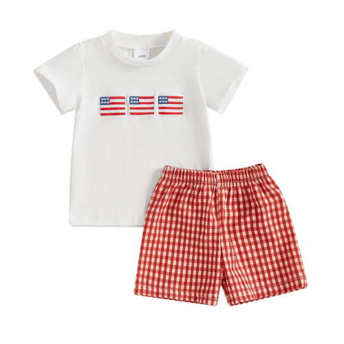 Zanarzt Toddler Fourth Of July Boy Outfit Baby Boy 4th of July Outfits Short Sleeve Tee Shirt and Casual Shorts 2Pcs Fourth of July Summer Outfit Grey,2-3 Years