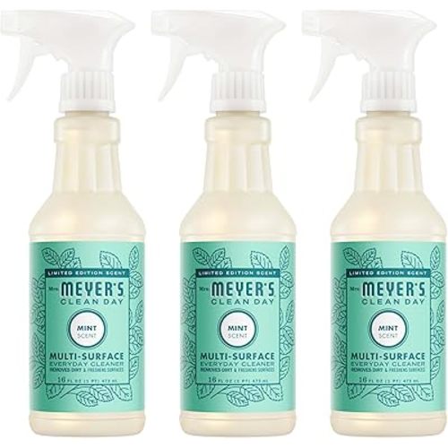 MRS. MEYER'S CLEAN DAY Multi-Surface Everyday Cleaner, Mint Scent, 16 Fl Oz Bottle - 3 Pack