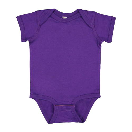 RABBIT SKINS Baby Soft Fine Jersey Short Sleeve Bodysuit (4424) Pro Purple, 6M