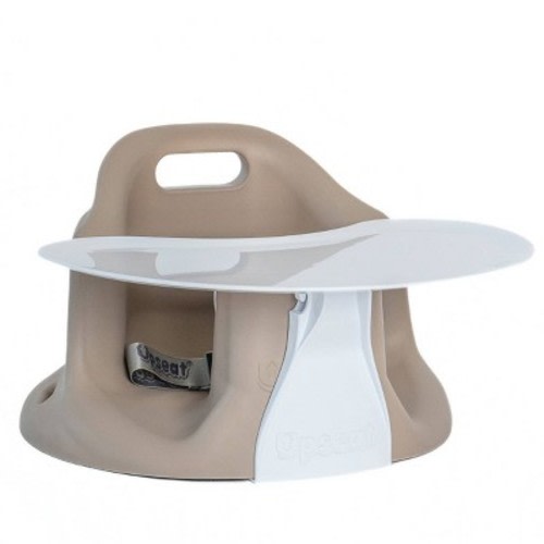 Upseat Original Ergonomic Baby Floor & Booster Reclining Seat with Tray - Taupe