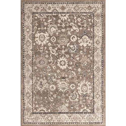 Rugs.com Madeline Collection Rug – 5' x 8' Beige Brown Medium Rug Perfect for Bedrooms, Dining Rooms, Living Rooms