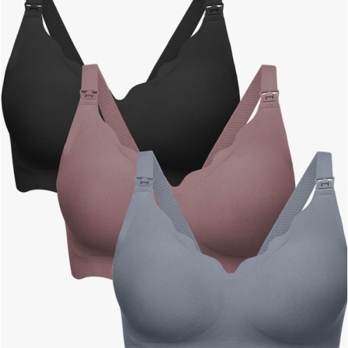 Angelhood Nursing Bras for Breastfeeding 3 Pack Seamless Maternity Bra