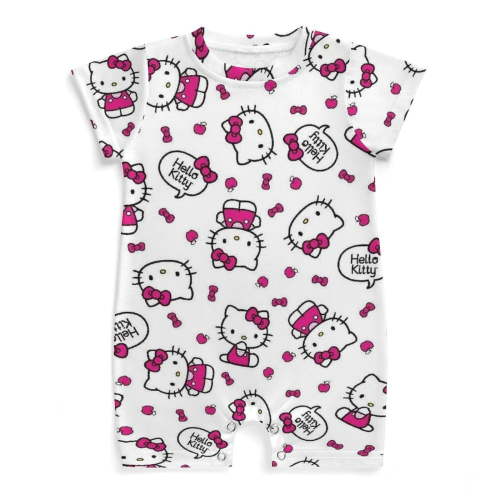 Hello Kitty Baby Boy Girl Romper Short Sleeve Cotton Bodysuit Outfits Jumpsuit Summer One Piece Clothes
