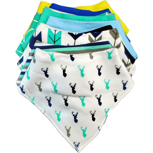 Preciousness™ 100% Organic Cotton Fleece Baby Bandana Drool Bibs Burp Cloths 12 Pack