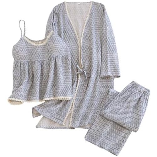 Three Piece Pajama Set Women's Hanfu Japanese Kimono Pajamas Suit