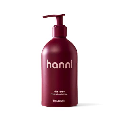 HANNI Rich Rinse Hydrating Serum Body Wash, Glycerin + Aloe, 325 mL/11 oz | Serum-first body wash with 50% less water — hydrates dry skin as it washes