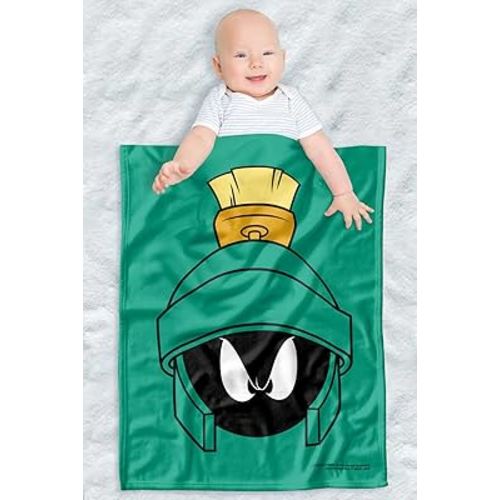 LOGOVISION Looney Tunes Lightweight Baby Blanket, 30"X40", Marvin Face Unisex for Infants Girls & Boys