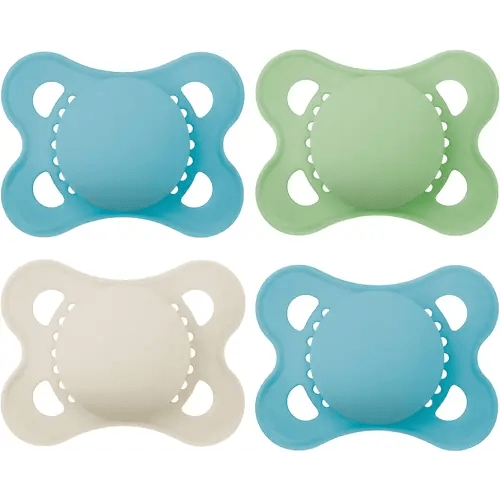 MAM Original Matte Baby Pacifiers, Binky for Boys 0-6 Months, BPA-Free Silicone Nipple, Easy to Clean, Best for Newborn Babies, Developed with Medical Experts, 4 Count Binkies