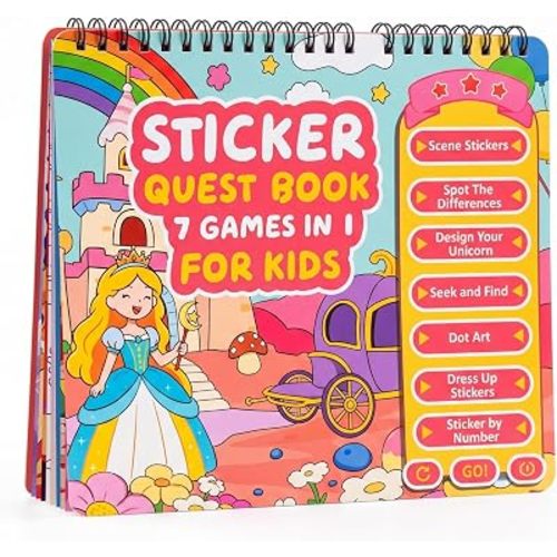 Sticker Book for Kids Toddlers, 7 Games in 1 Fun Creativity Activity Books