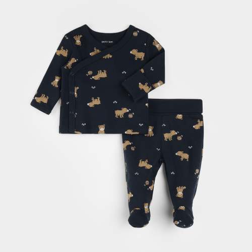 Little Cub Print on Navy Take Me Home Set