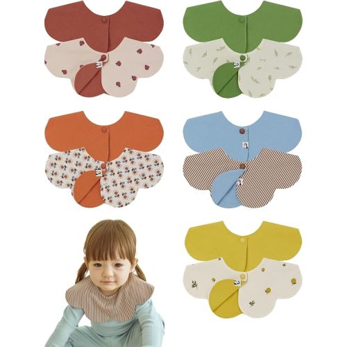 Konny Baby Bib 3/5/7-Pack Set, 360 ° Rotate, Soft and Absorbent Drooling for Toddler Boys Girls Baby Essentials