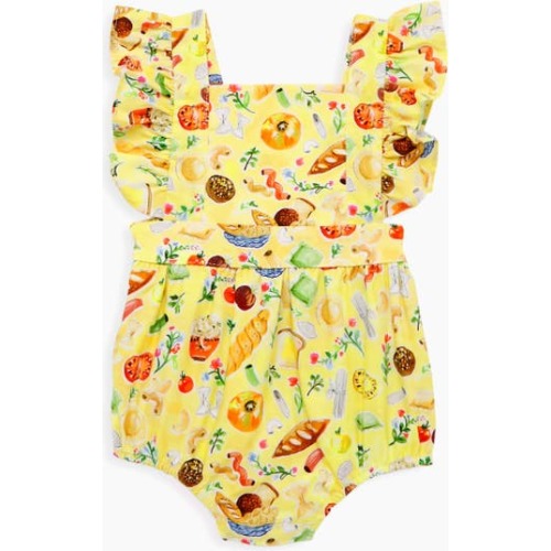Ruffle Sleeve Bubble Romper, 3-6M